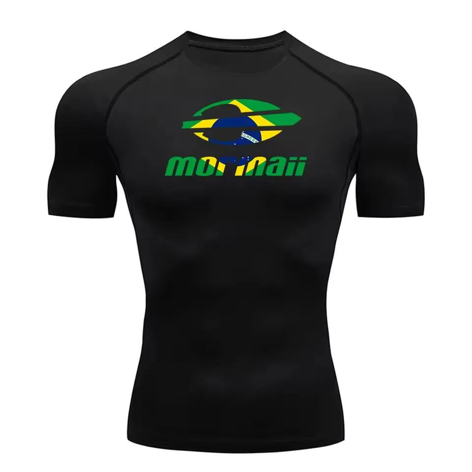 Men Rash Guard Surfing Diving  - T Shirt Tight Fit บทวิจารณ์และราคา