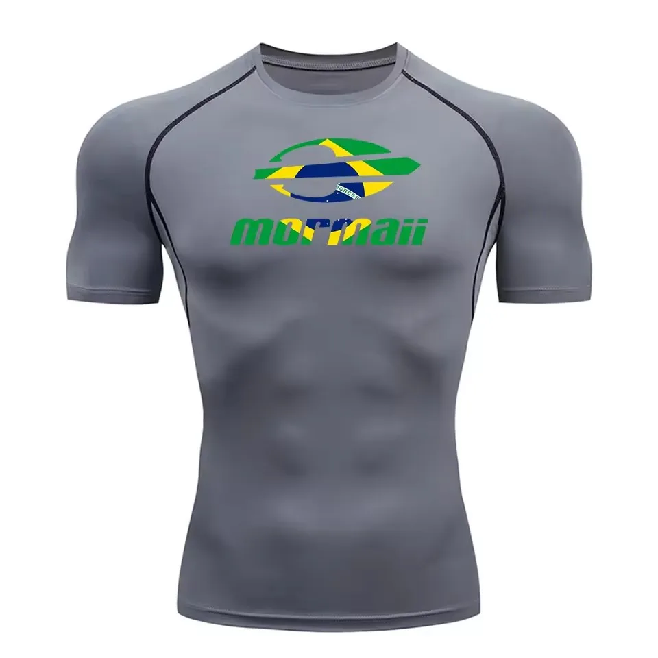 Men Rash Guard Surfing Diving  - T Shirt Tight Fit บทวิจารณ์และราคา