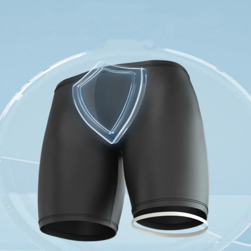 Men Boxers Shorts Silicone PU  - Pouch Boxer Pouch บทวิจารณ์และราคา