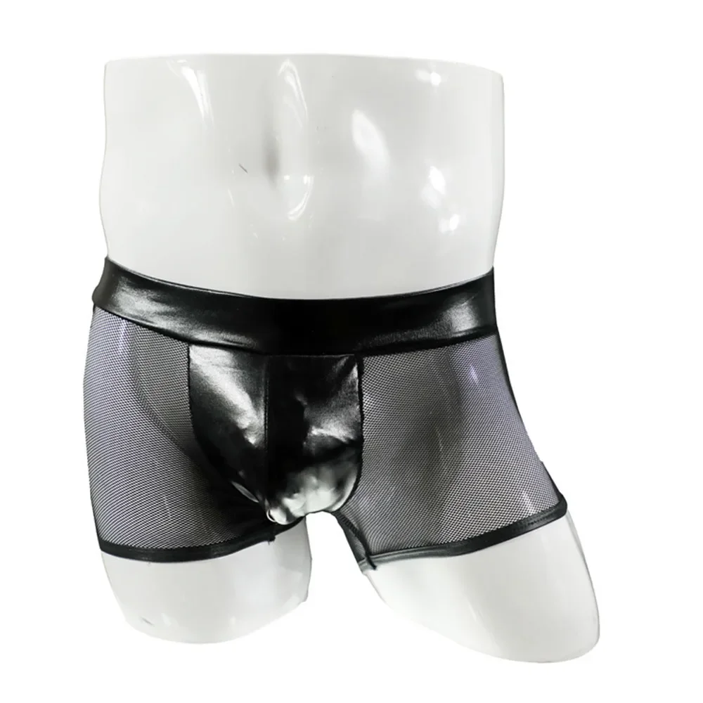 Men Sexy Underwear Faux Leathe - Bamboo Fiber Trunk บทวิจารณ์และราคา