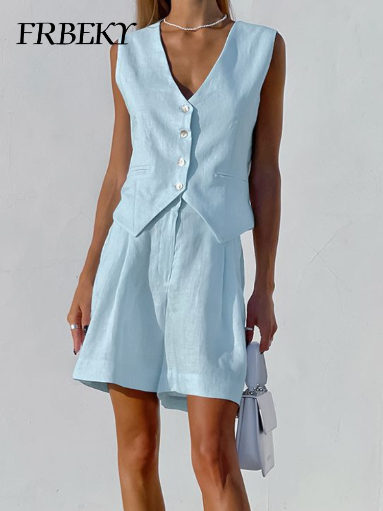 New Cotton Linen Vest Short Se - Sleeveless Undershirt บทวิจารณ์และราคา