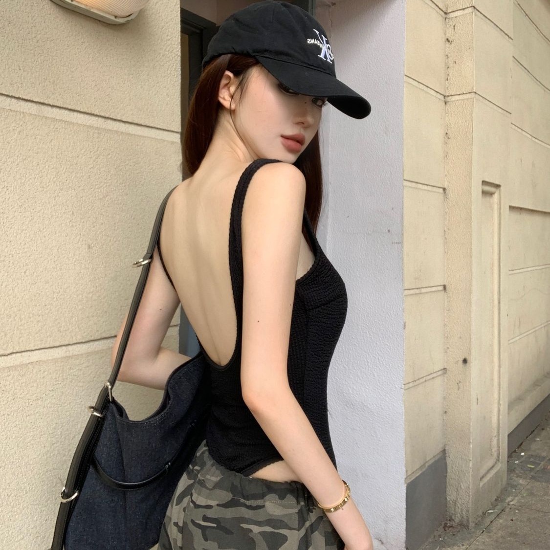 Black Strappy Bodysuit Sexy Ba - Suspender Tank Top บทวิจารณ์และราคา