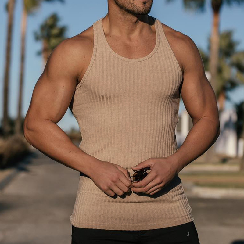 2024 Summer new men V-neck Ves - Undershirt Crew Neck บทวิจารณ์และราคา