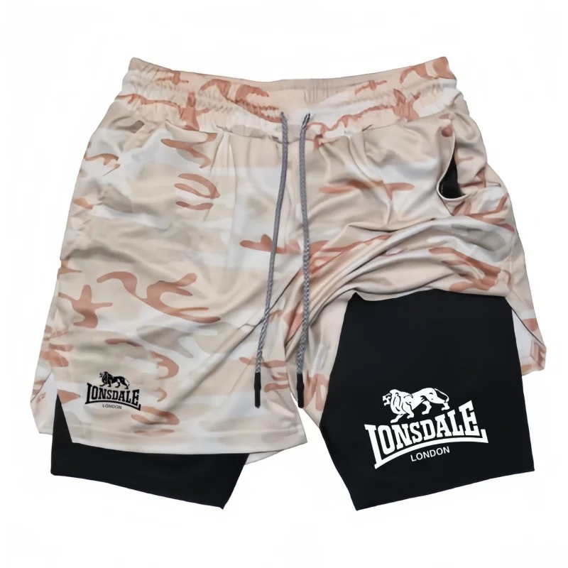 Print 2 in 1 Running Shorts fo - Compression Shorts Athletes บทวิจารณ์และราคา