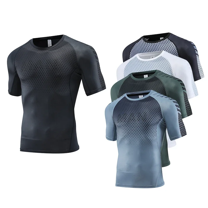 Mens Sport Top for Fitness T-s - T Shirt Tight Fit บทวิจารณ์และราคา