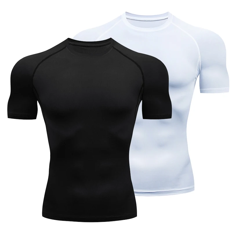 Mens Sport Top for Fitness T-s - T Shirt Tight Fit บทวิจารณ์และราคา