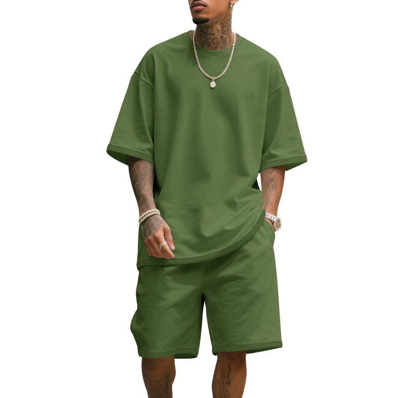 Men's Casual Two Piece Set Sum - T Shirt Tight Fit บทวิจารณ์และราคา