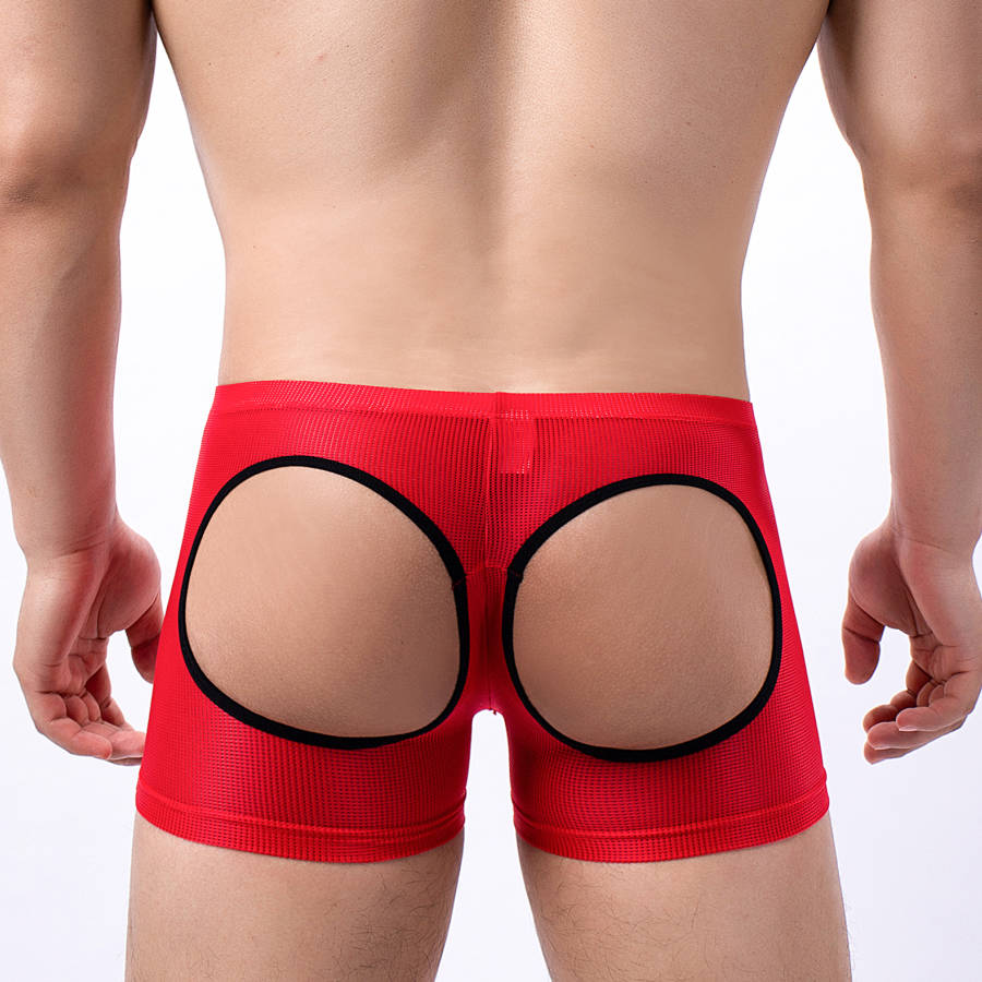 Men's Open Butt Boxer Shorts M - Mesh Sport Boxer บทวิจารณ์และราคา