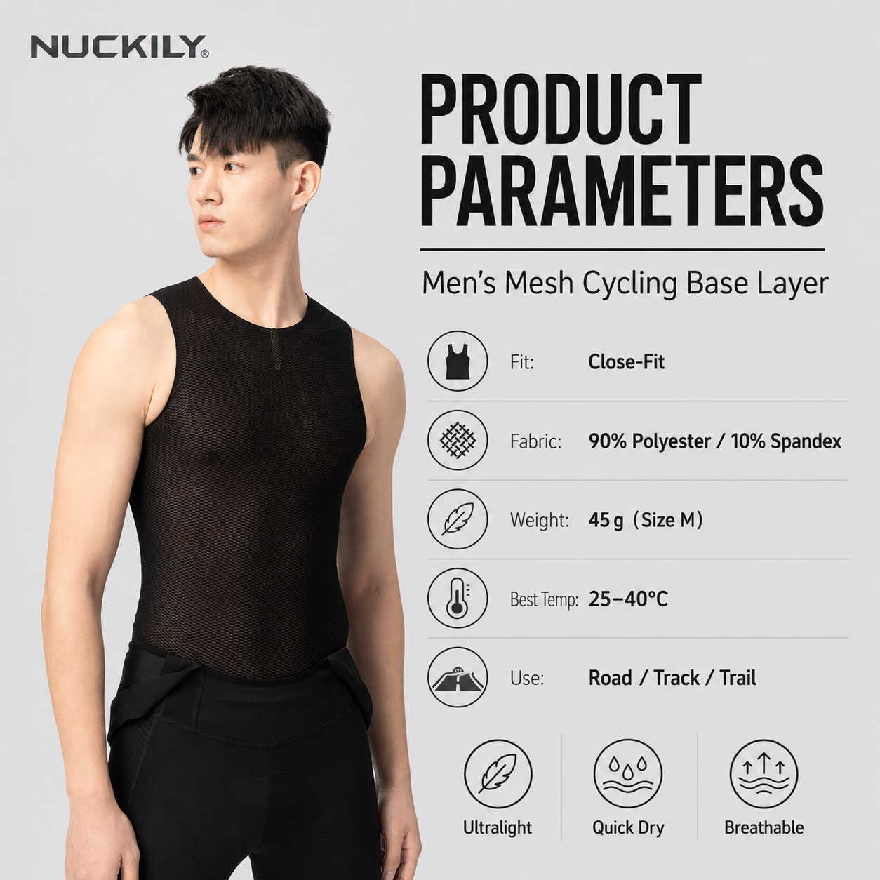 NUCKILY Men Cycling Base Layer - Sleeveless Undershirt บทวิจารณ์และราคา