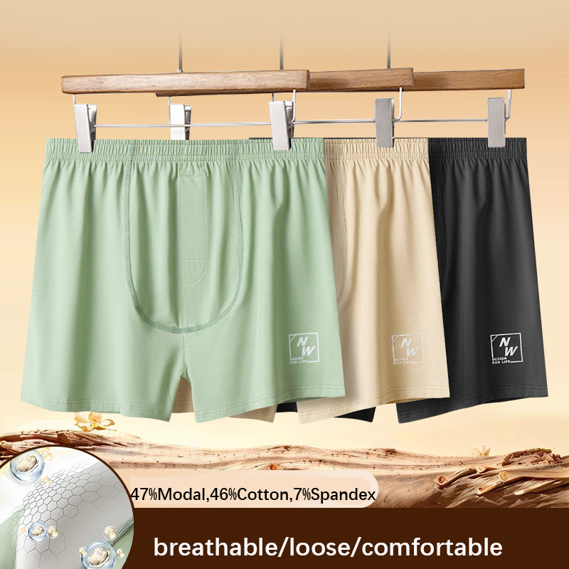 Solid Color Men Underwear Boxe - Boxer Shorts Modal บทวิจารณ์และราคา