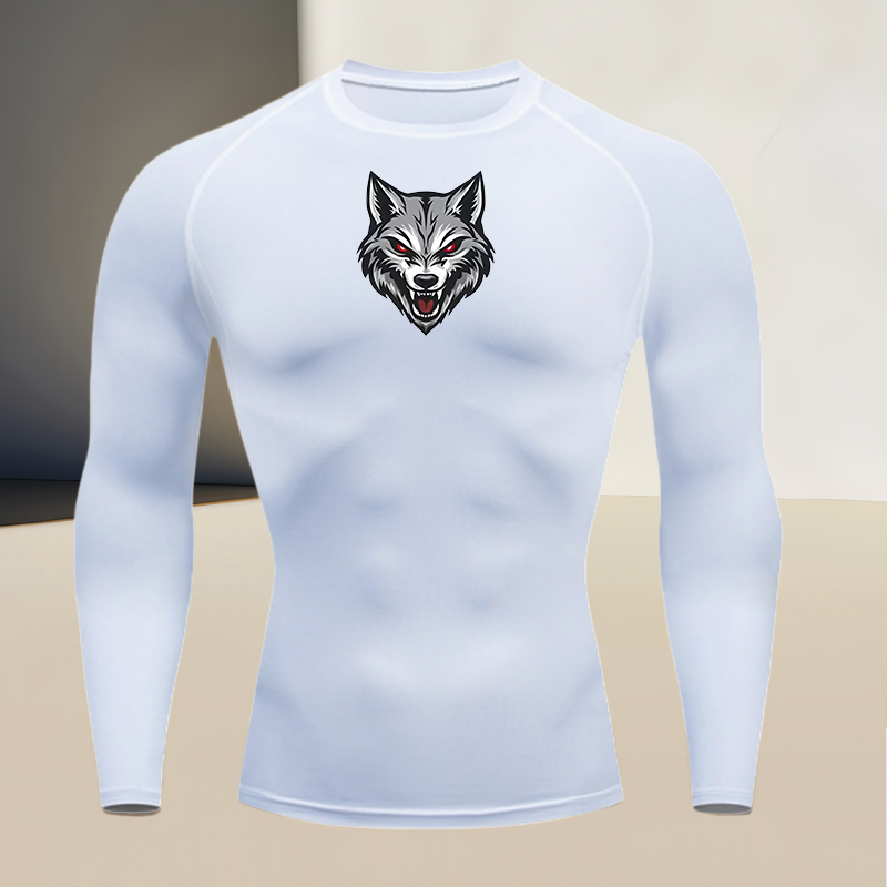 Men's long sleeved round neck  - T Shirt Tight Fit บทวิจารณ์และราคา