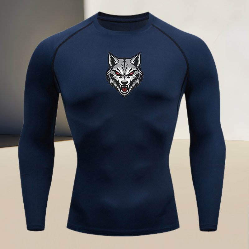 Men's long sleeved round neck  - T Shirt Tight Fit บทวิจารณ์และราคา