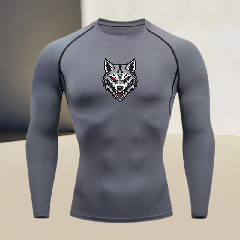 Men's long sleeved round neck  - T Shirt Tight Fit บทวิจารณ์และราคา