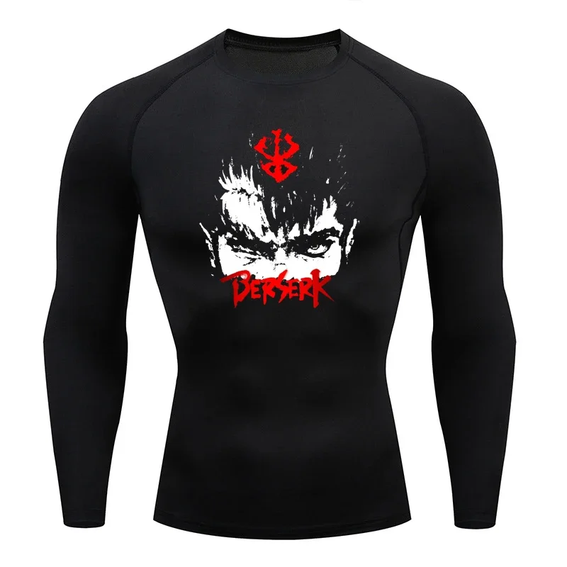 Sportswear for Men Gym Anime B - T Shirt Tight Fit บทวิจารณ์และราคา