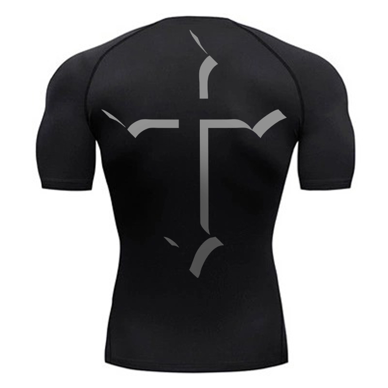 Cross Print Compression Shirt  - Base Layer Top บทวิจารณ์และราคา
