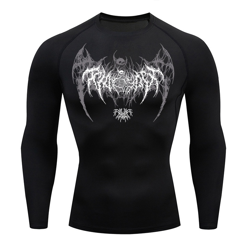 Skull Wings Print Long Sleeve  - Base Layer Top บทวิจารณ์และราคา