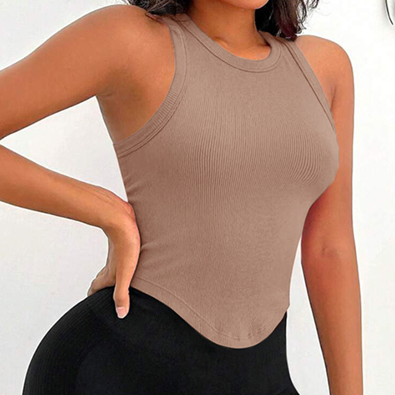 Womens Ribbed Racerback Curved - Tank Top Ribbed บทวิจารณ์และราคา