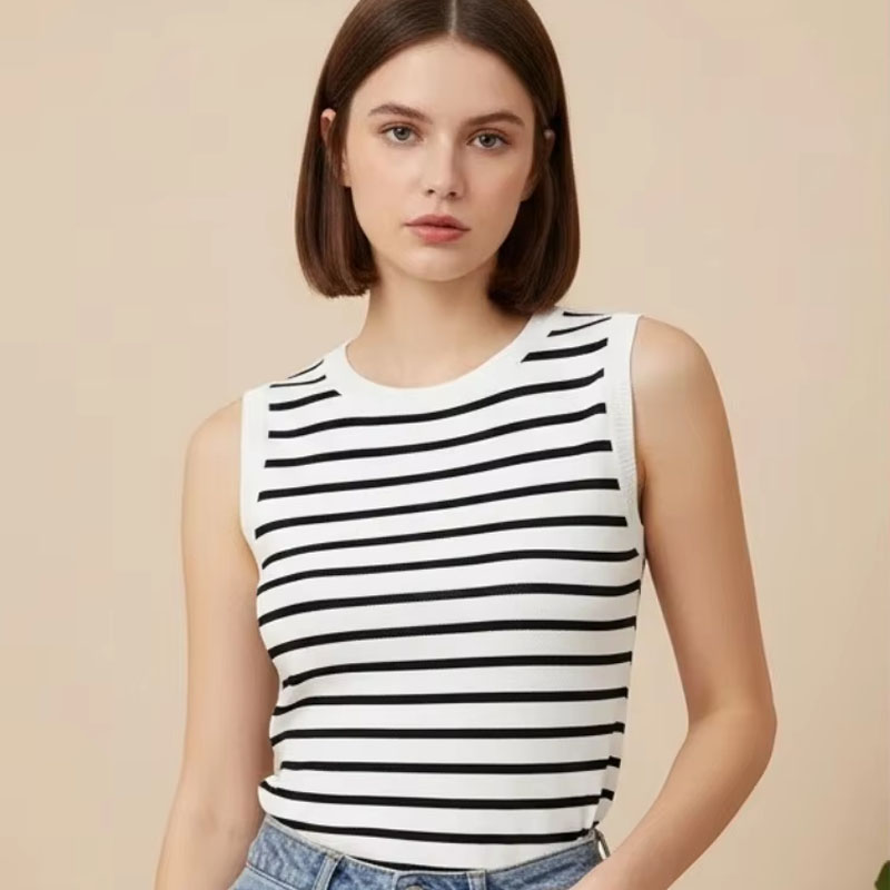 One Size Short Striped Ice Sil - Sleeveless Undershirt บทวิจารณ์และราคา