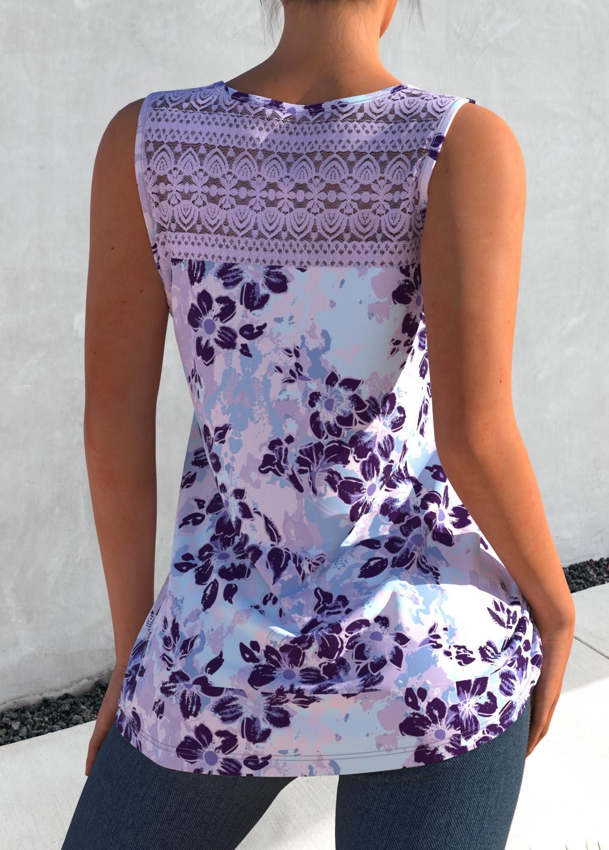 Plus Size Cross Strap Floral P - Suspender Tank Top บทวิจารณ์และราคา