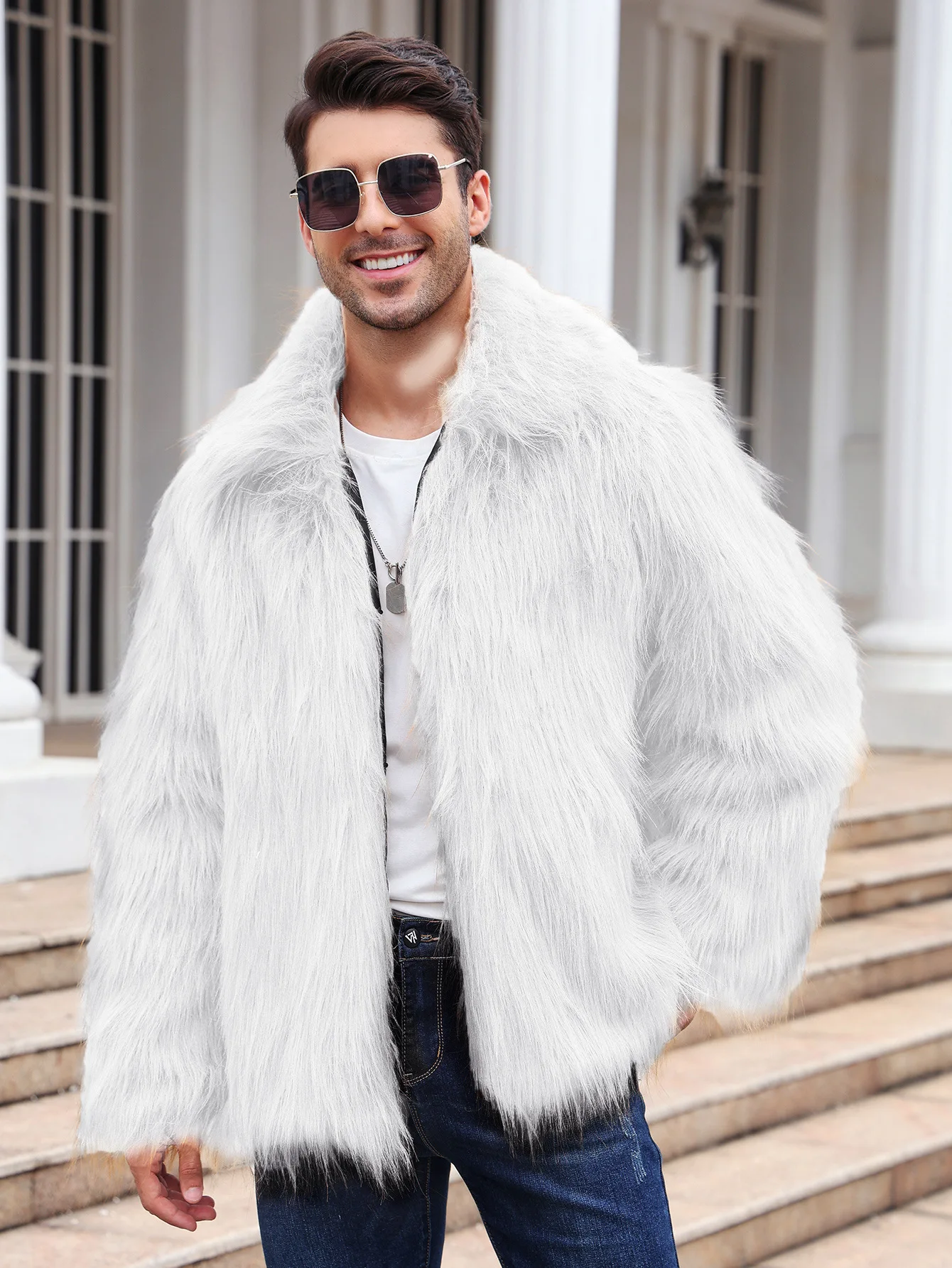 Men Faux Fox Fur Jacket Coat W - Thermal Long John บทวิจารณ์และราคา