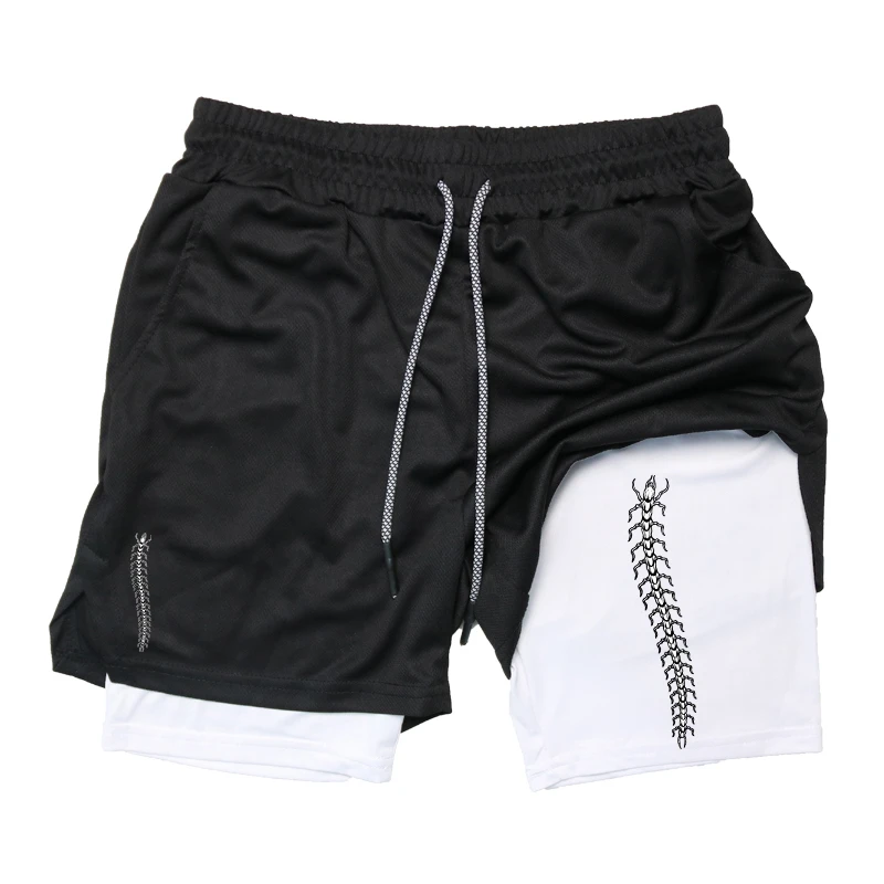 Print 2 in 1 Running Shorts fo - Compression Shorts Athletes บทวิจารณ์และราคา