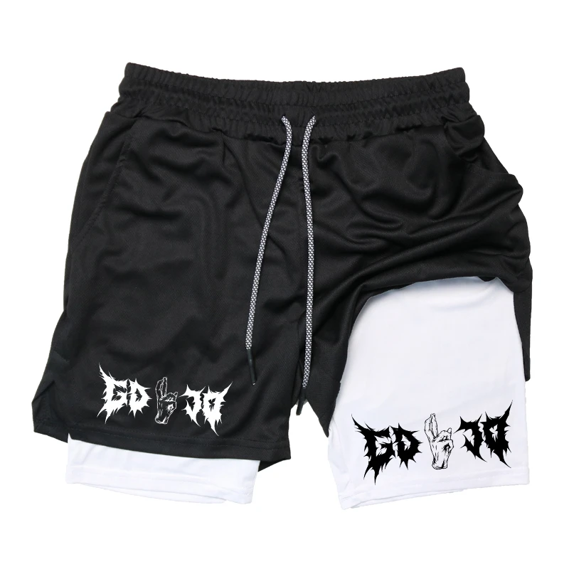 Print 2 in 1 Running Shorts fo - Compression Shorts Athletes บทวิจารณ์และราคา