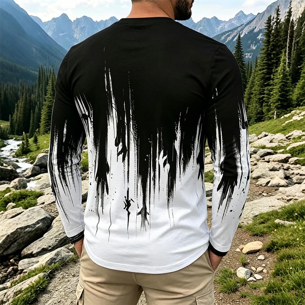 Men's Gradient Ink Splash Long - Base Layer Top บทวิจารณ์และราคา